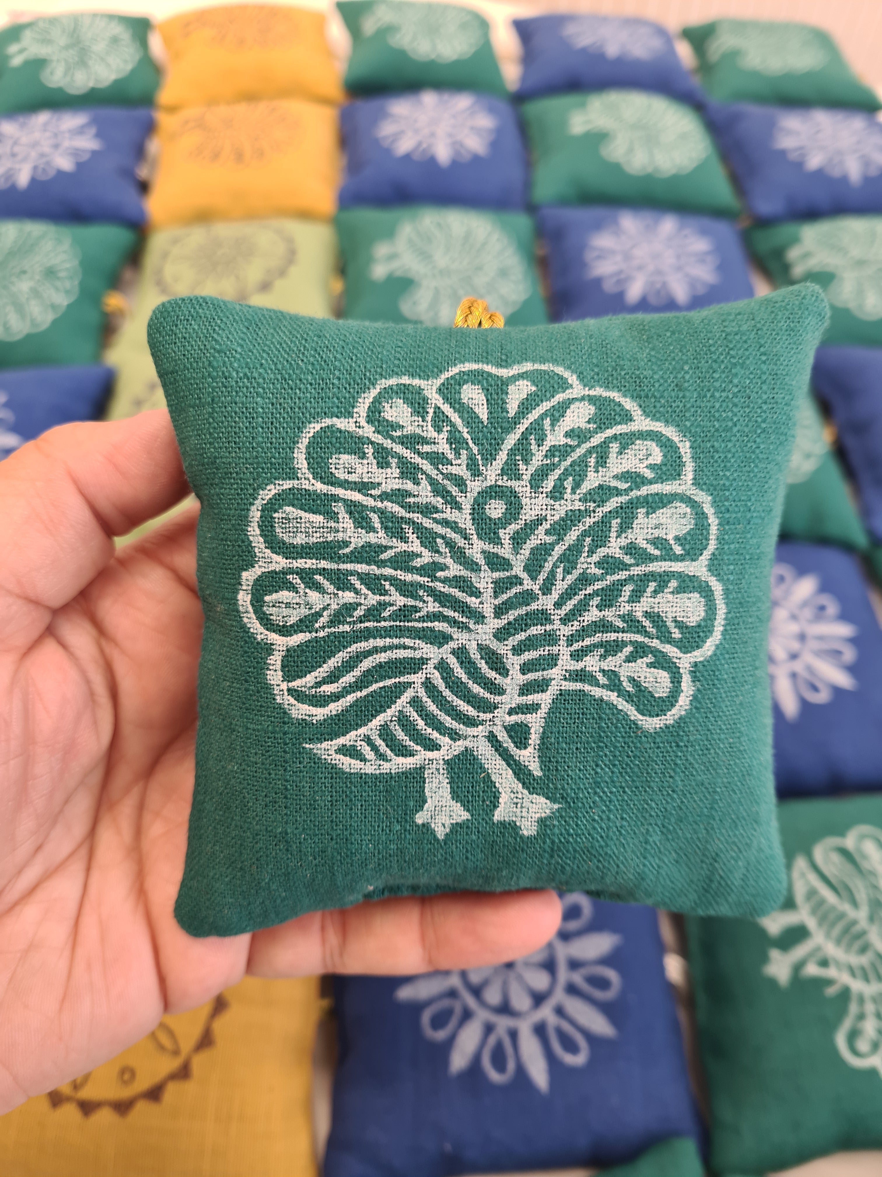 Hand Block Printed Lavender Sachet -  Rang Bazaar
