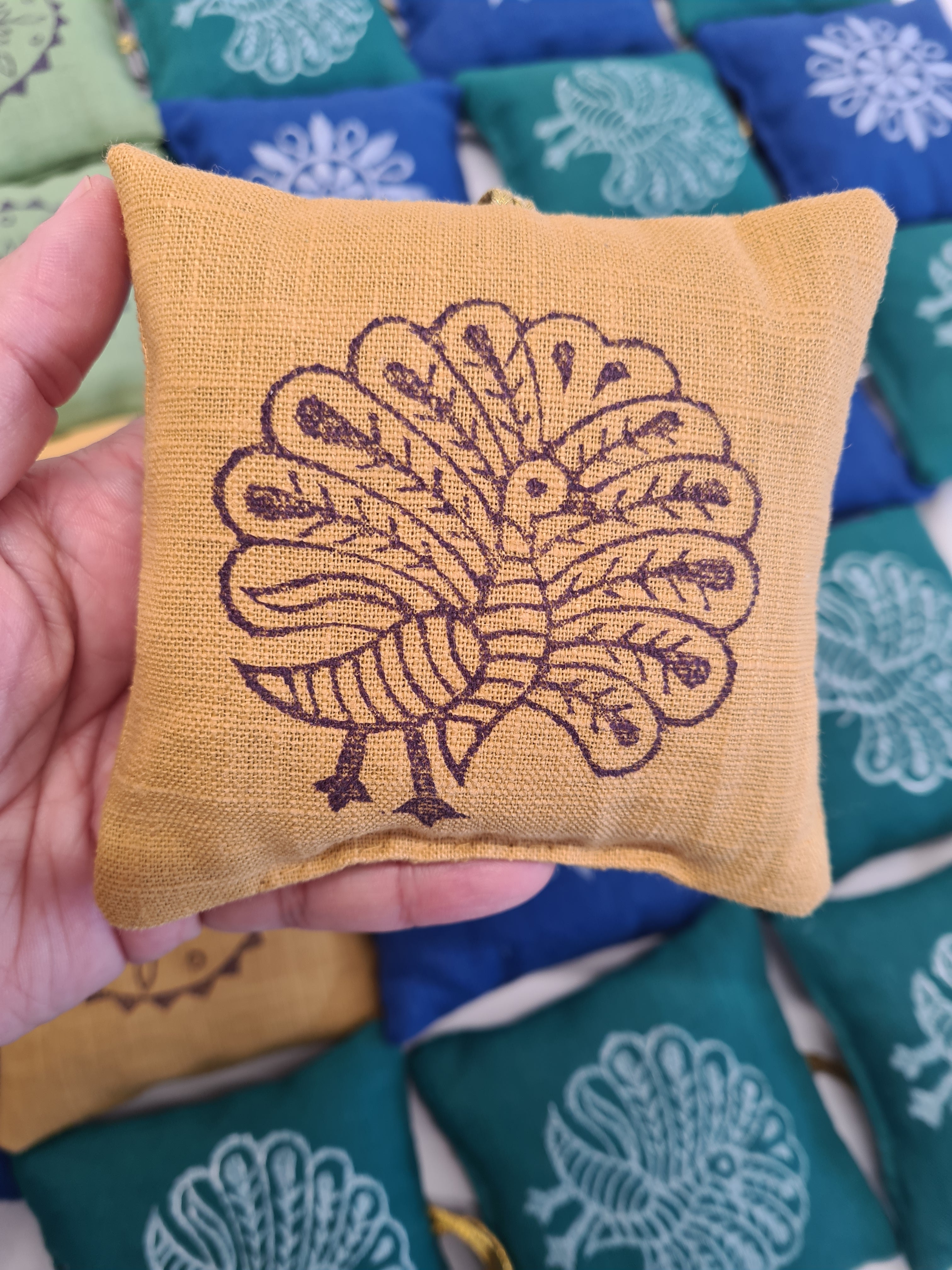 Hand Block Printed Lavender Sachet -  Rang Bazaar