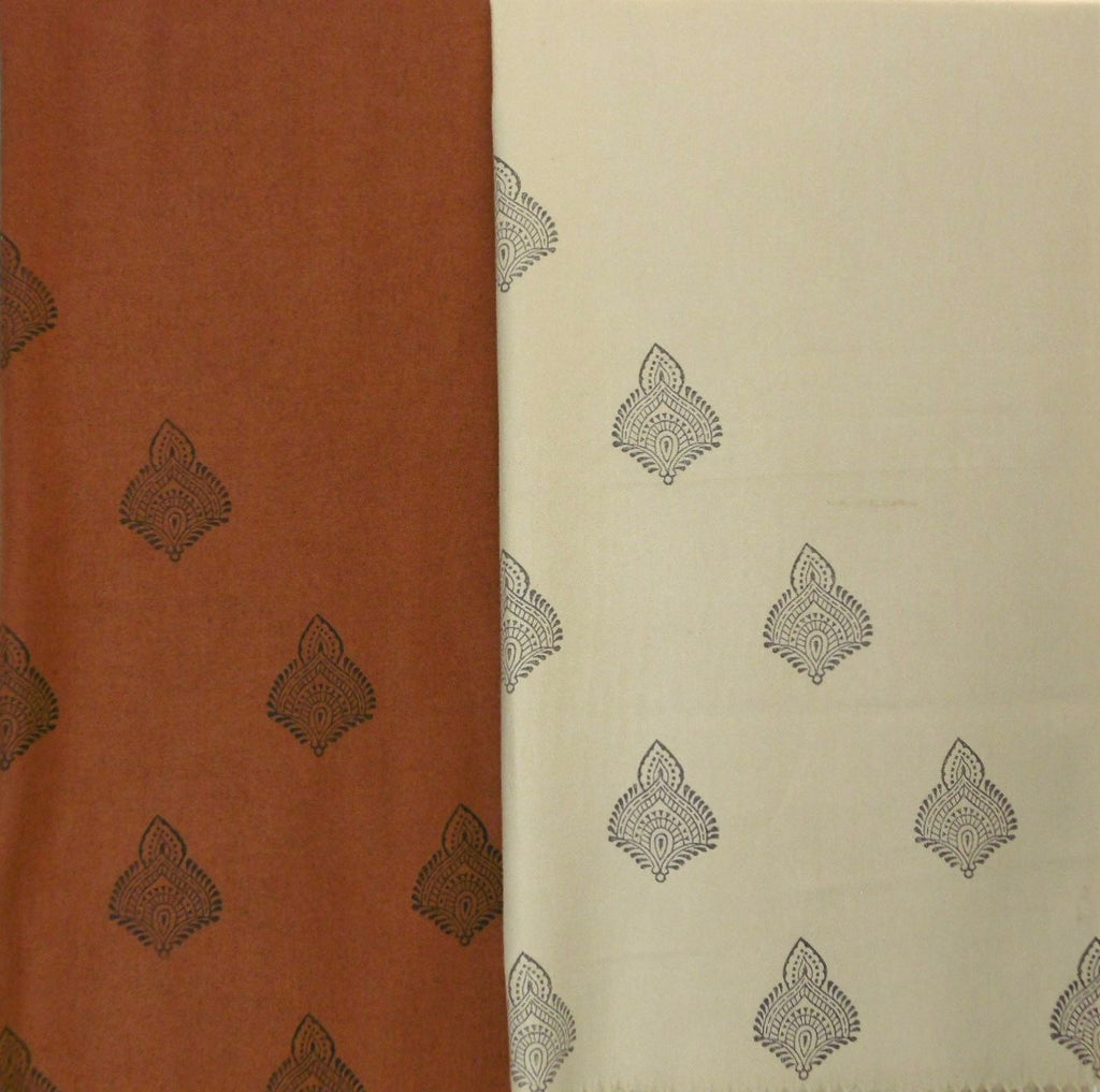 Hand Block Printed Cashmere Blend Light Shawl - Riwayat