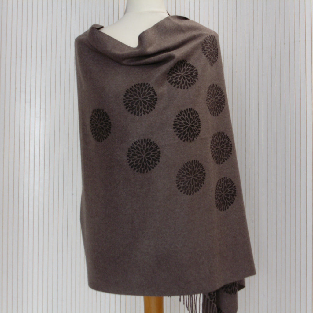 Hand Block Printed Cashmere Blend Light Shawl - Riwayat