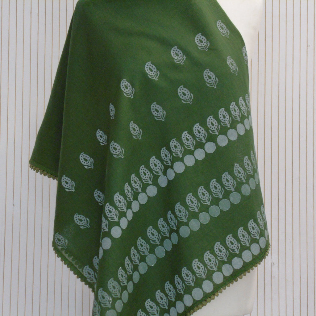 Hand Block Printed Cotton Scarf - Riwayat