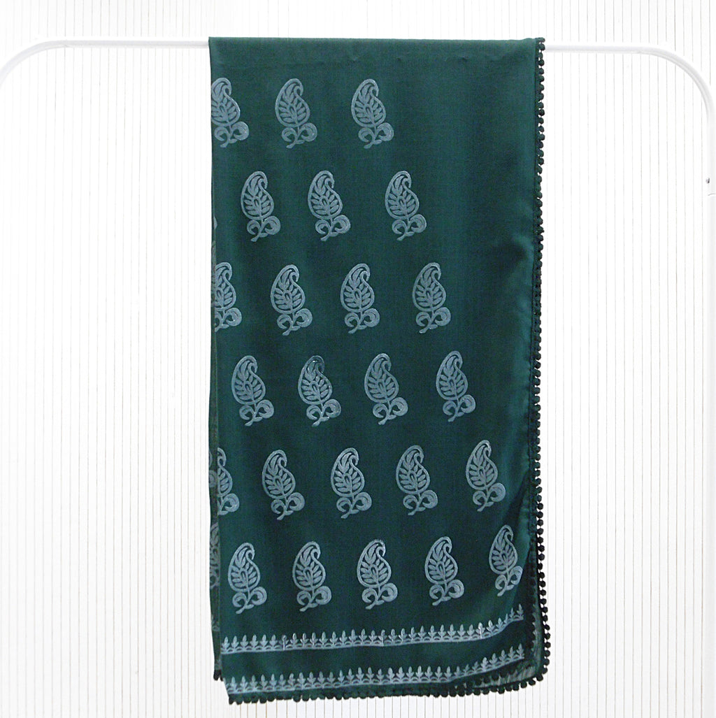 Hand Block Printed Scarf - Cotton Viscose Blend - Limited Edition - Riwayat