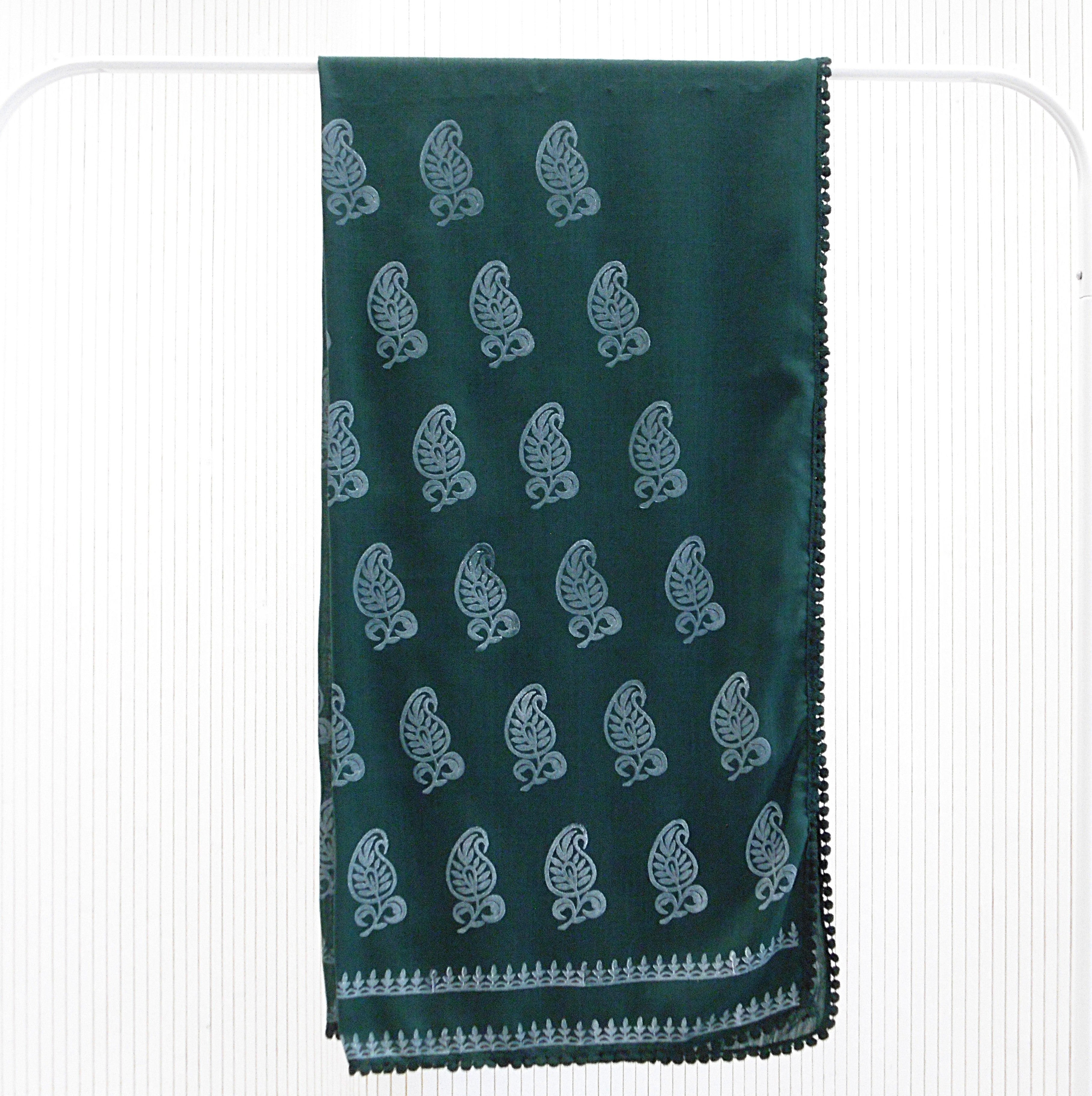 Hand Block Printed Scarf - Cotton Viscose Blend - Limited Edition - Riwayat