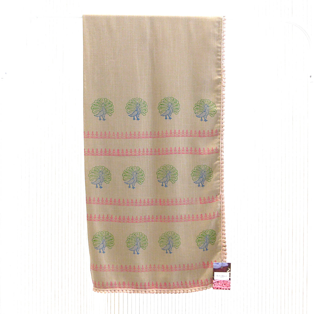 Hand Block Printed Scarf - Cotton Viscose Blend - Limited Edition - Riwayat