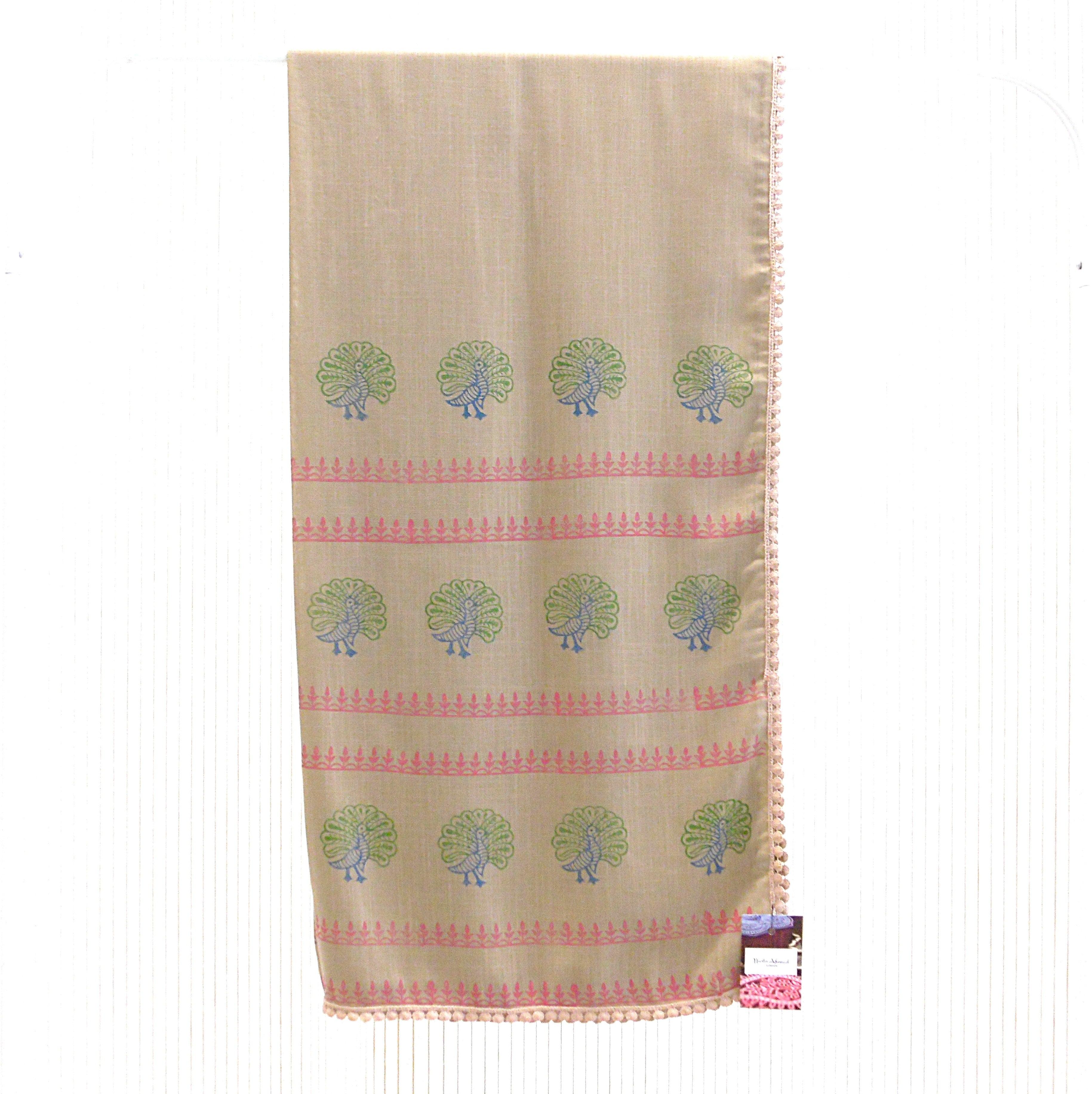 Hand Block Printed Scarf - Cotton Viscose Blend - Limited Edition - Riwayat