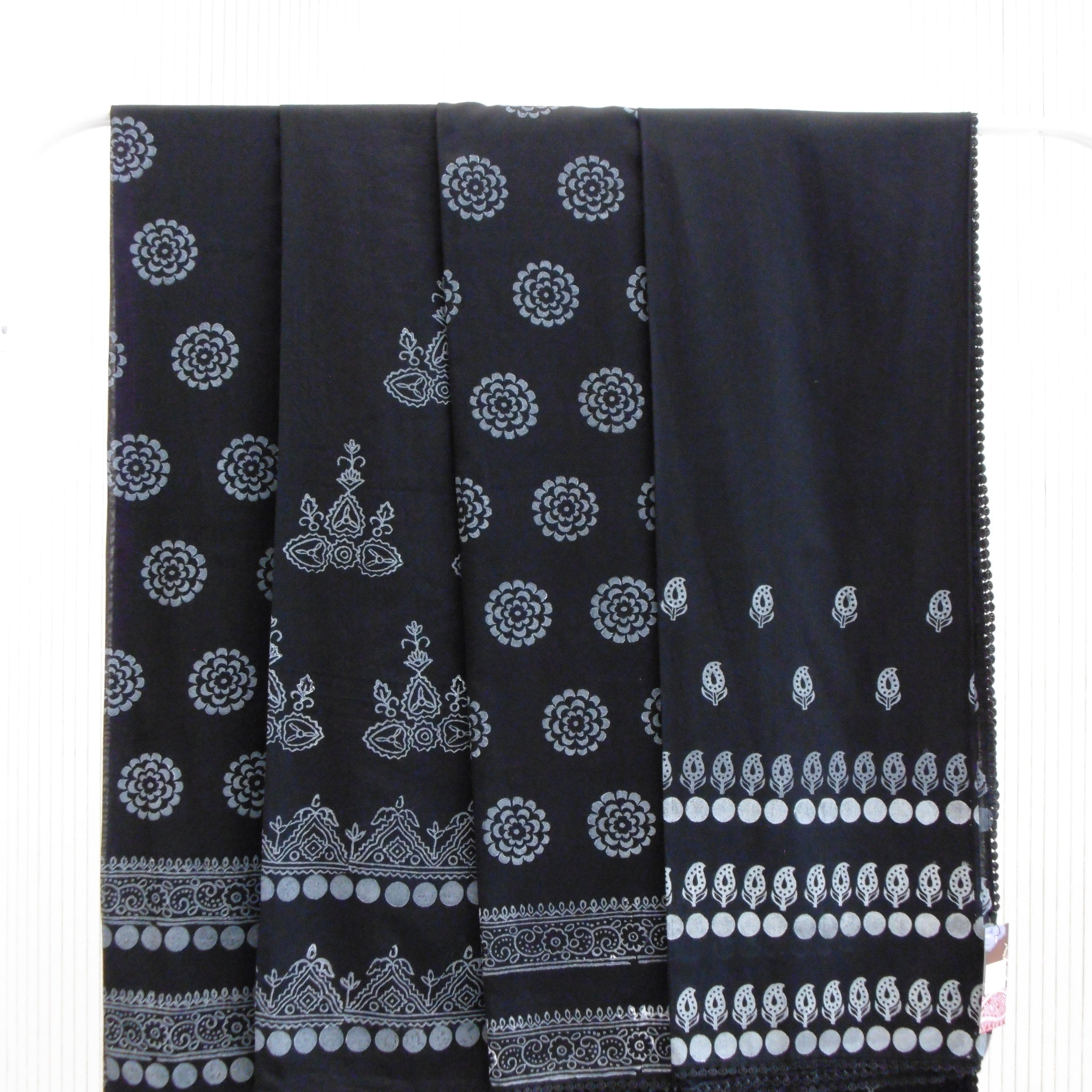 Hand Block Printed Cotton Lawn Scarf - Riwayat