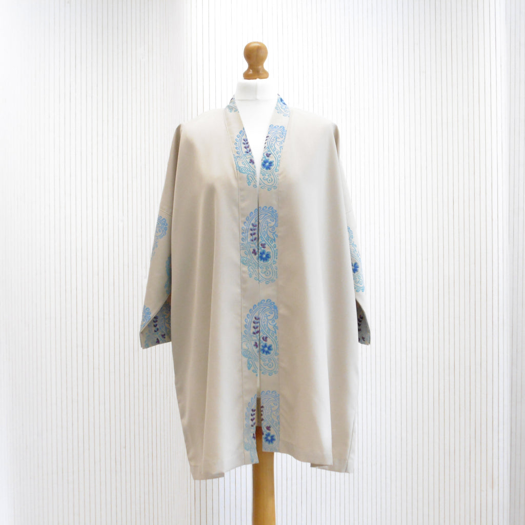 Hand Block Printed Kimono Style Jacket - Gul Boota