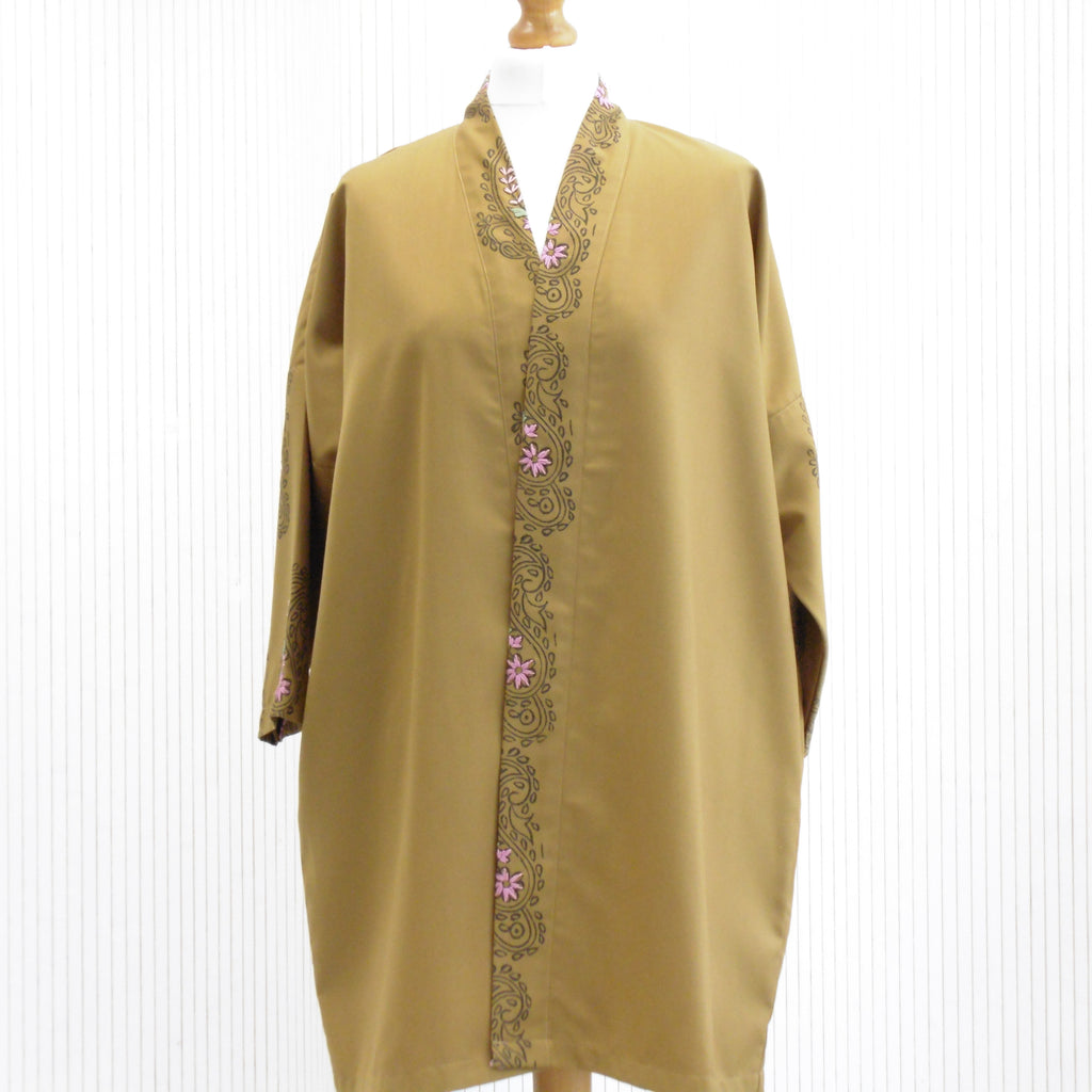 Hand Block Printed Kimono Style Jacket - Gul Boota