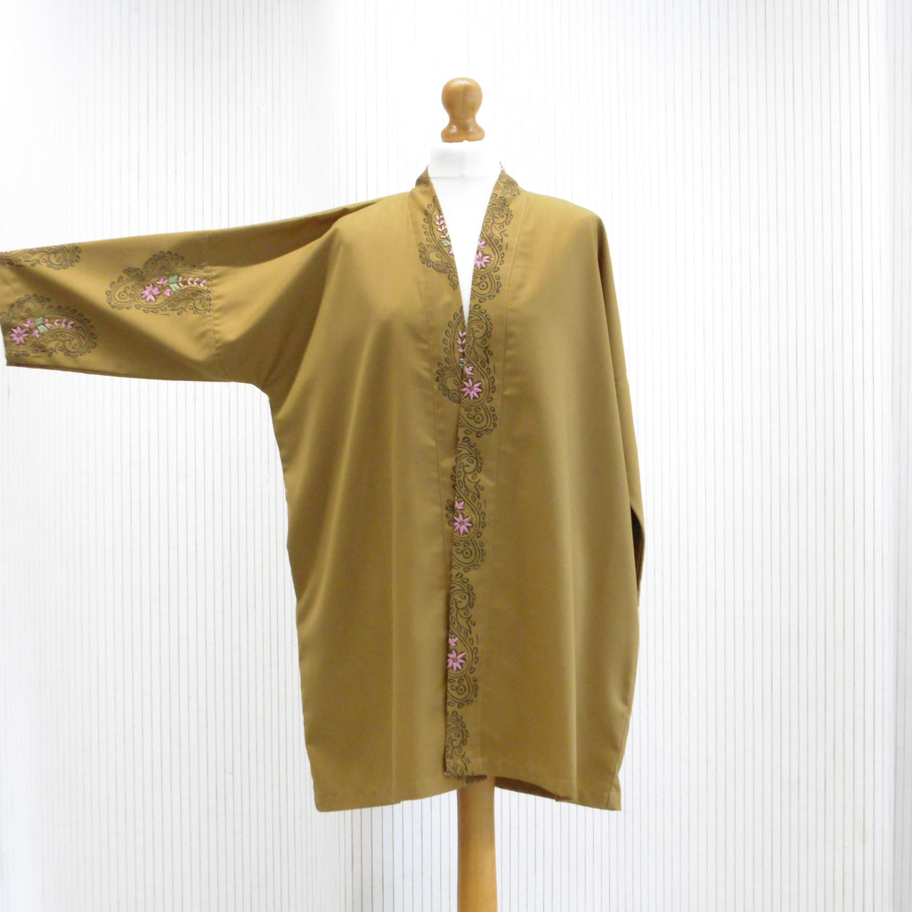 Hand Block Printed Kimono Style Jacket - Gul Boota