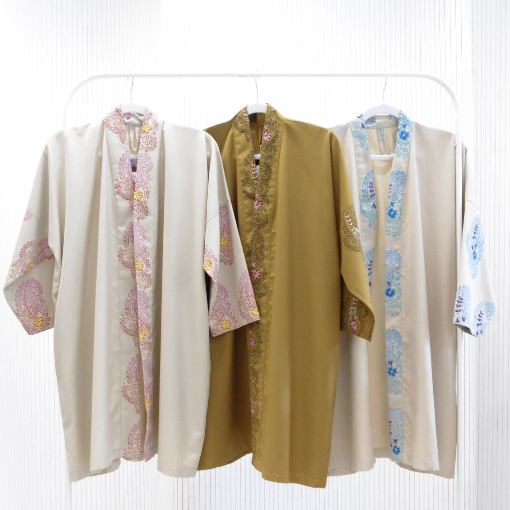 Hand Block Printed Kimono Style Jacket - Gul Boota