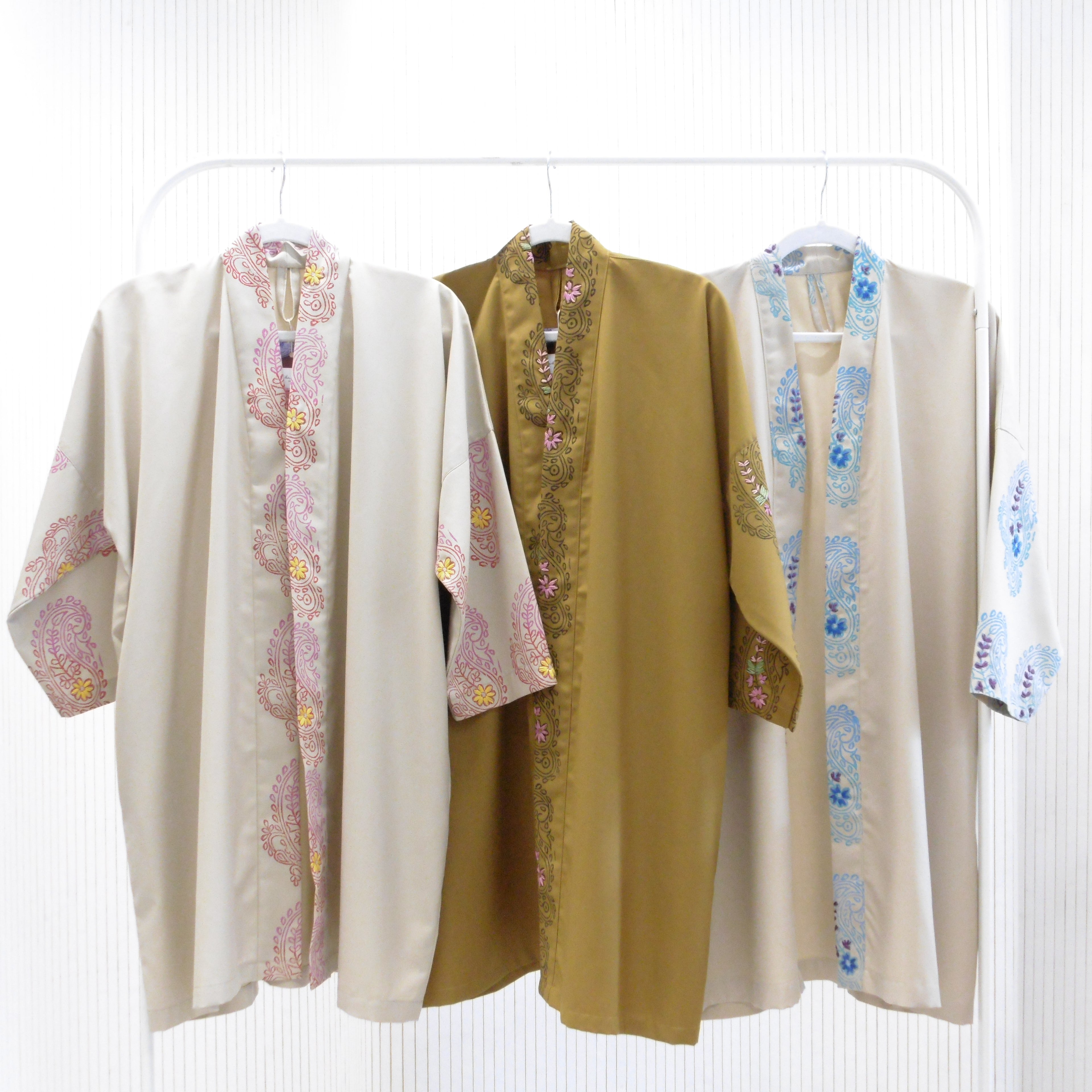 Hand Block Printed Kimono Style Jacket - Gul Boota
