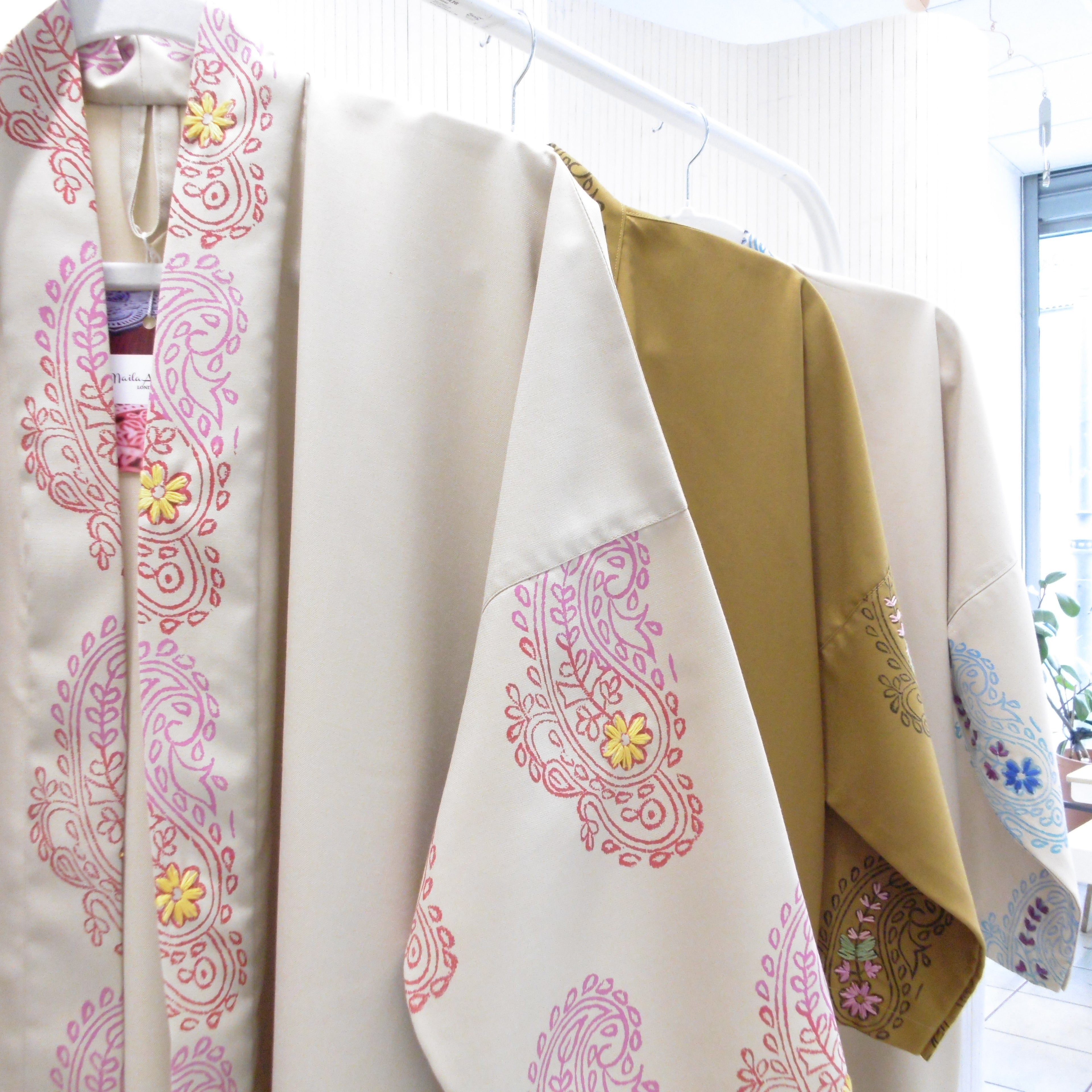 Hand Block Printed Kimono Style Jacket - Gul Boota