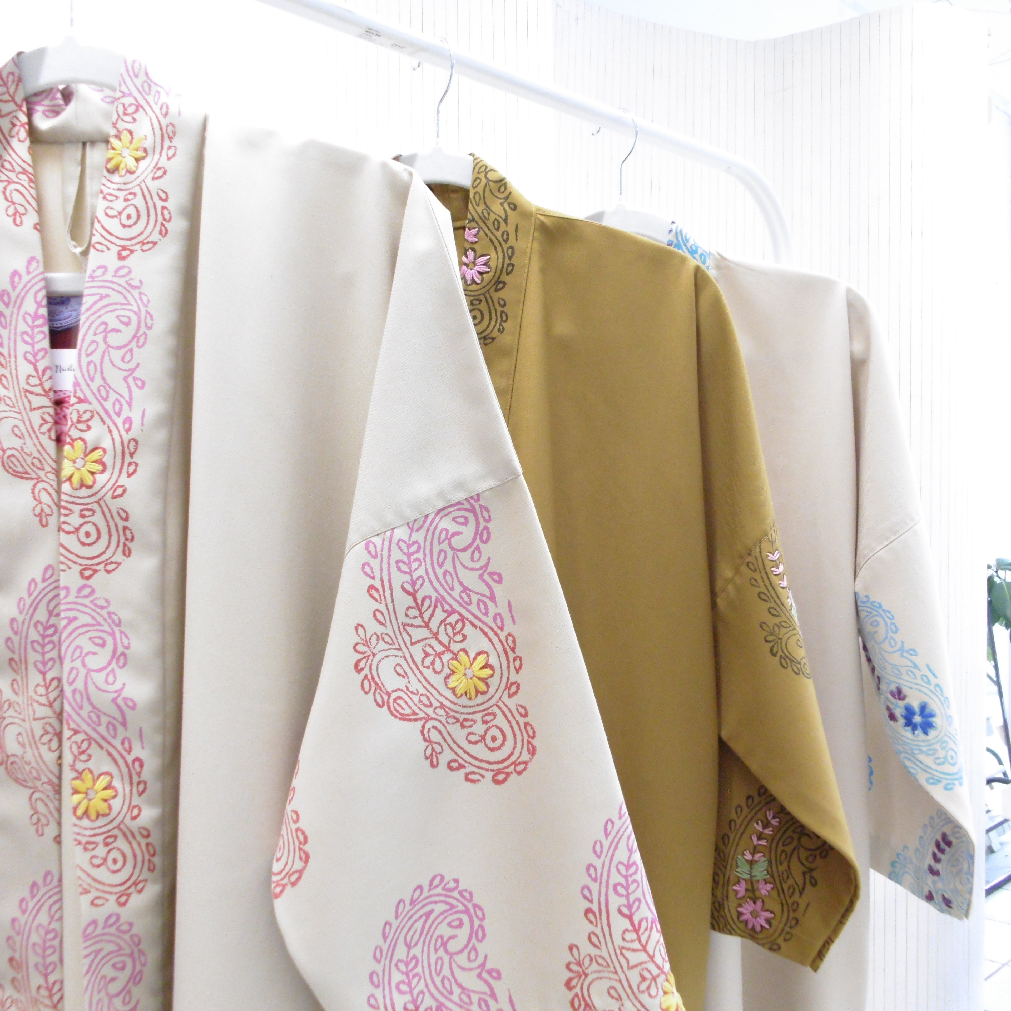 Hand Block Printed Kimono Style Jacket - Gul Boota