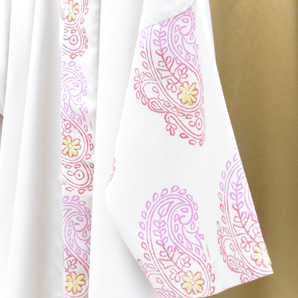 Hand Block Printed Kimono Style Jacket - Gul Boota