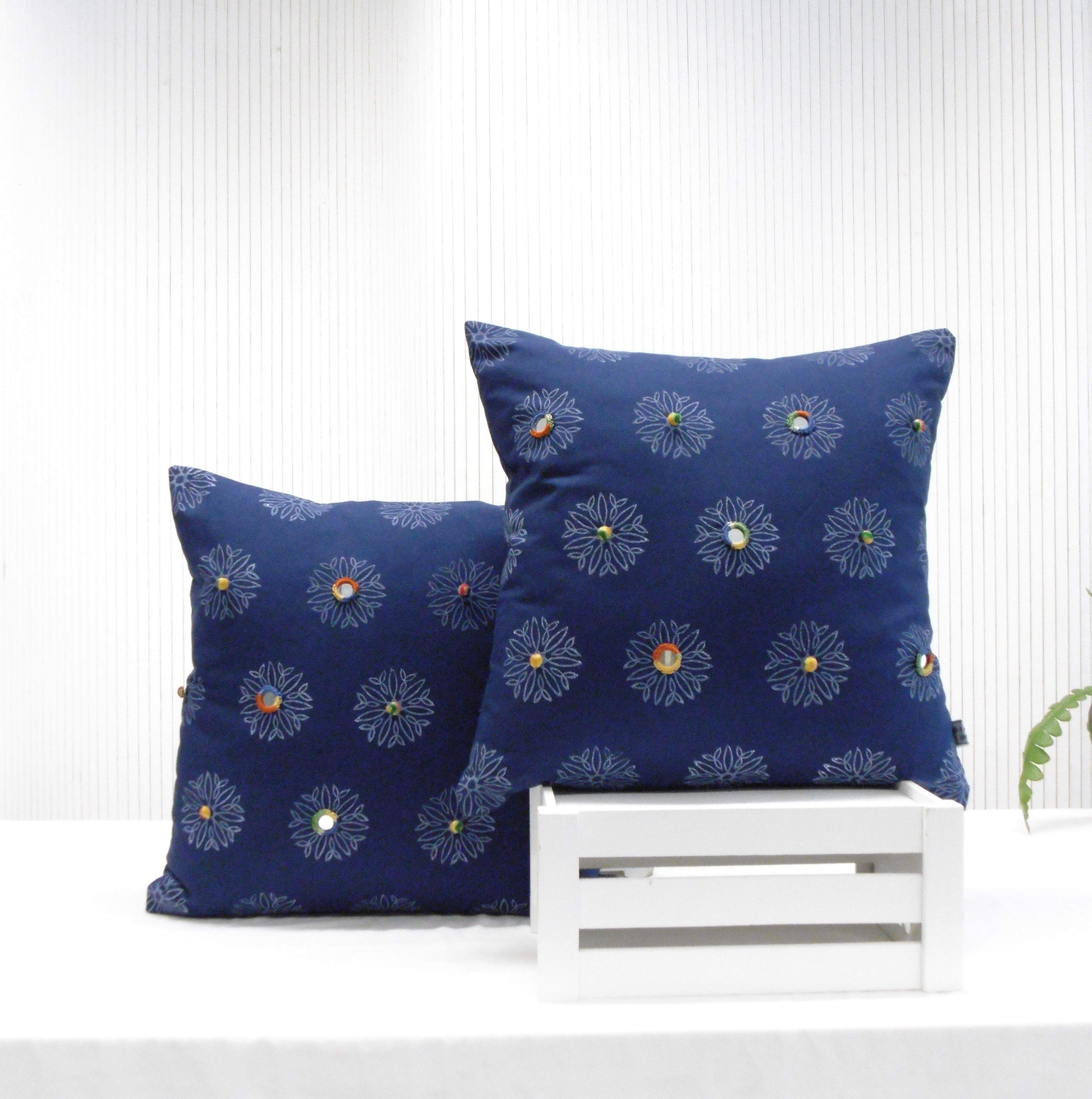 Home Set - Hand Block Printed Cushions with Inserts and Lampshade - Sheesh Mahal