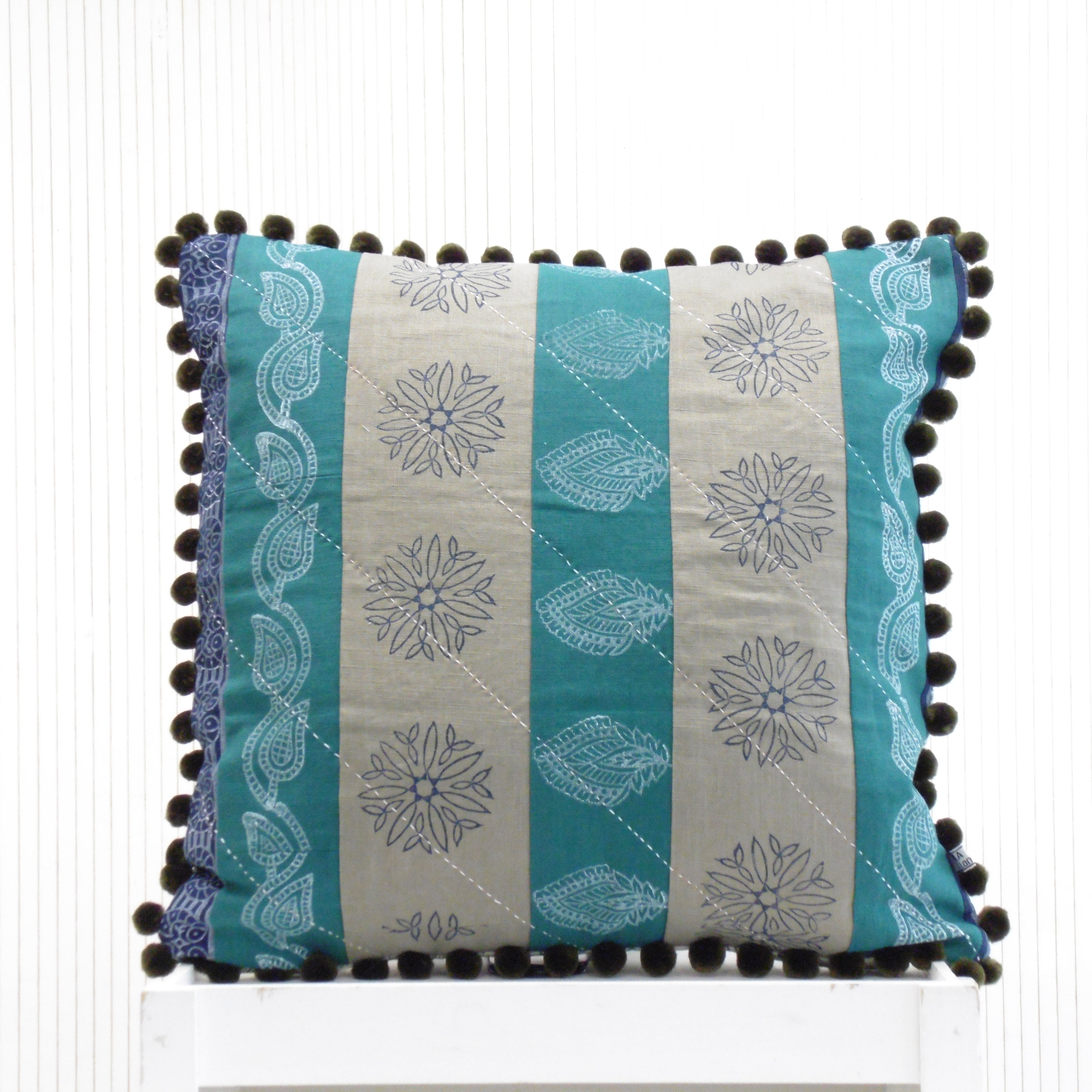 Hand Block Printed Patchwork Cushion – Mela Magic | Handcrafted Artisan Home Décor