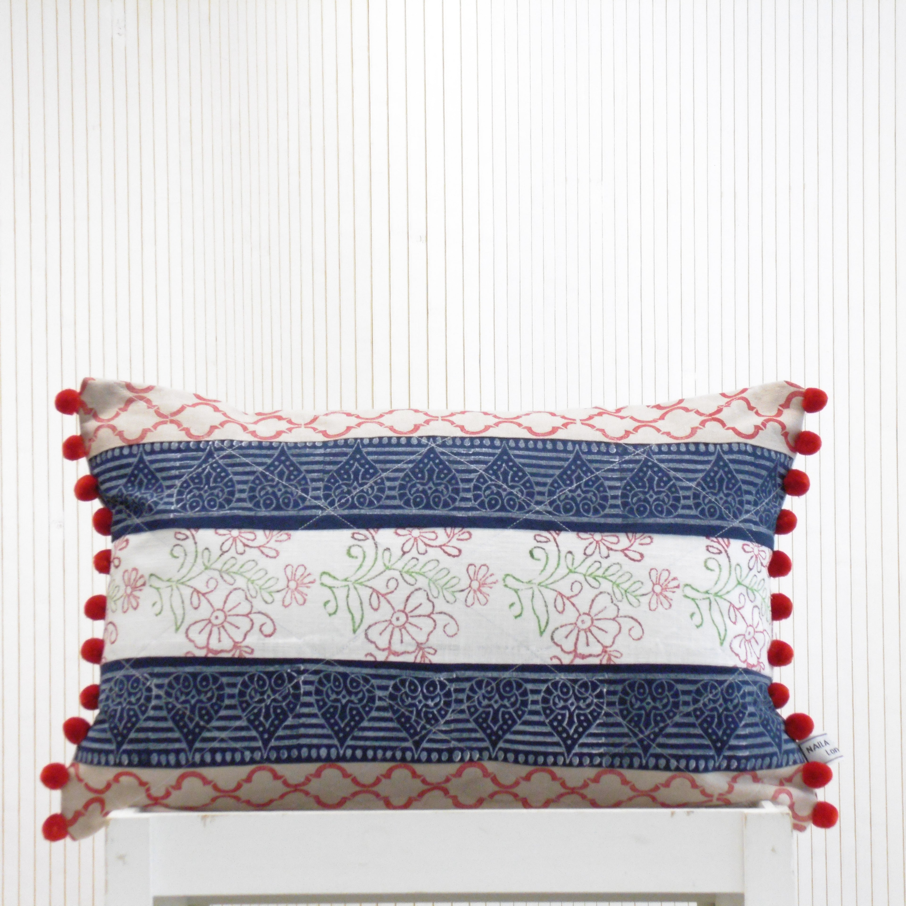 Hand Block Printed Patchwork Cushion – Mela Magic | Handcrafted Artisan Home Décor