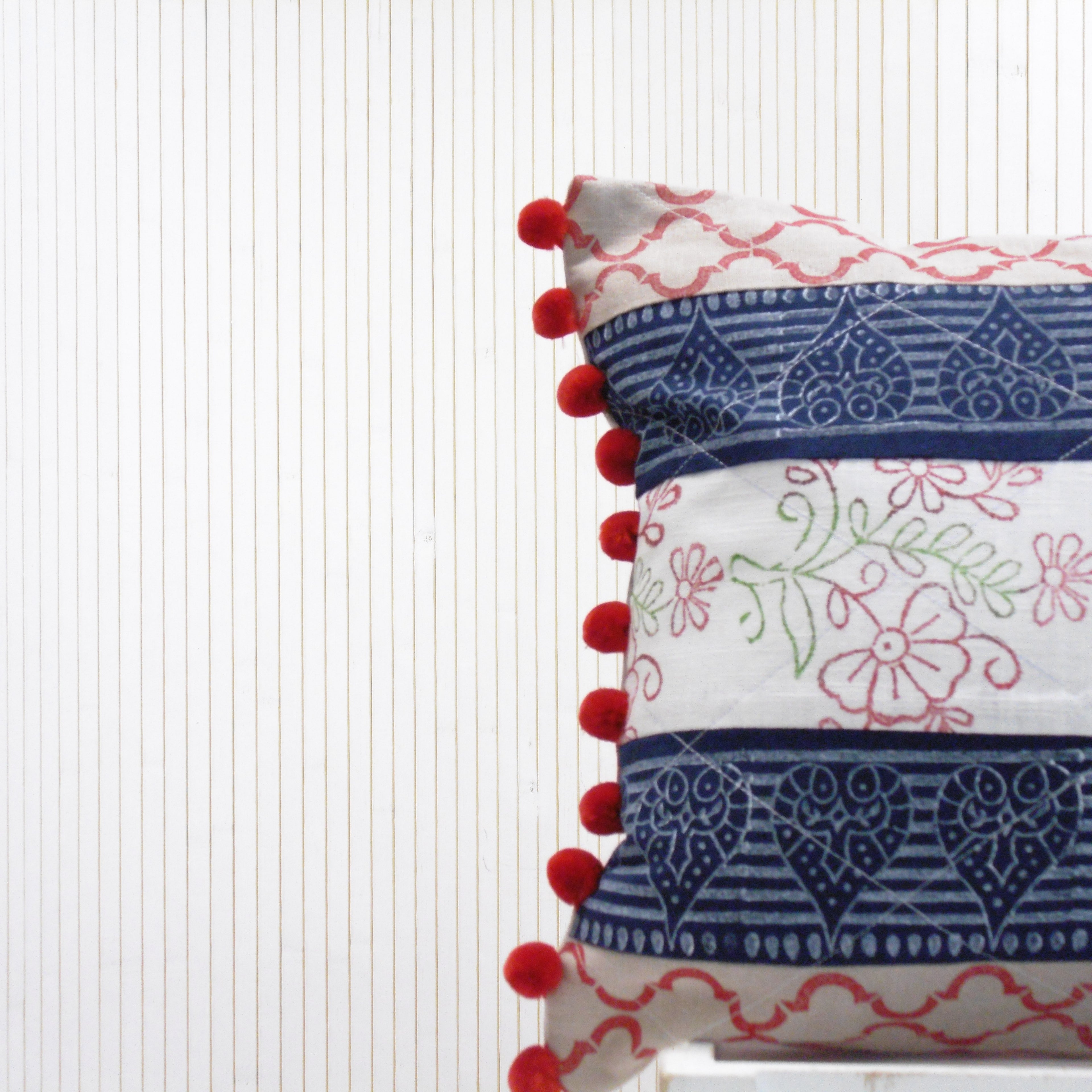 Hand Block Printed Patchwork Cushion – Mela Magic | Handcrafted Artisan Home Décor