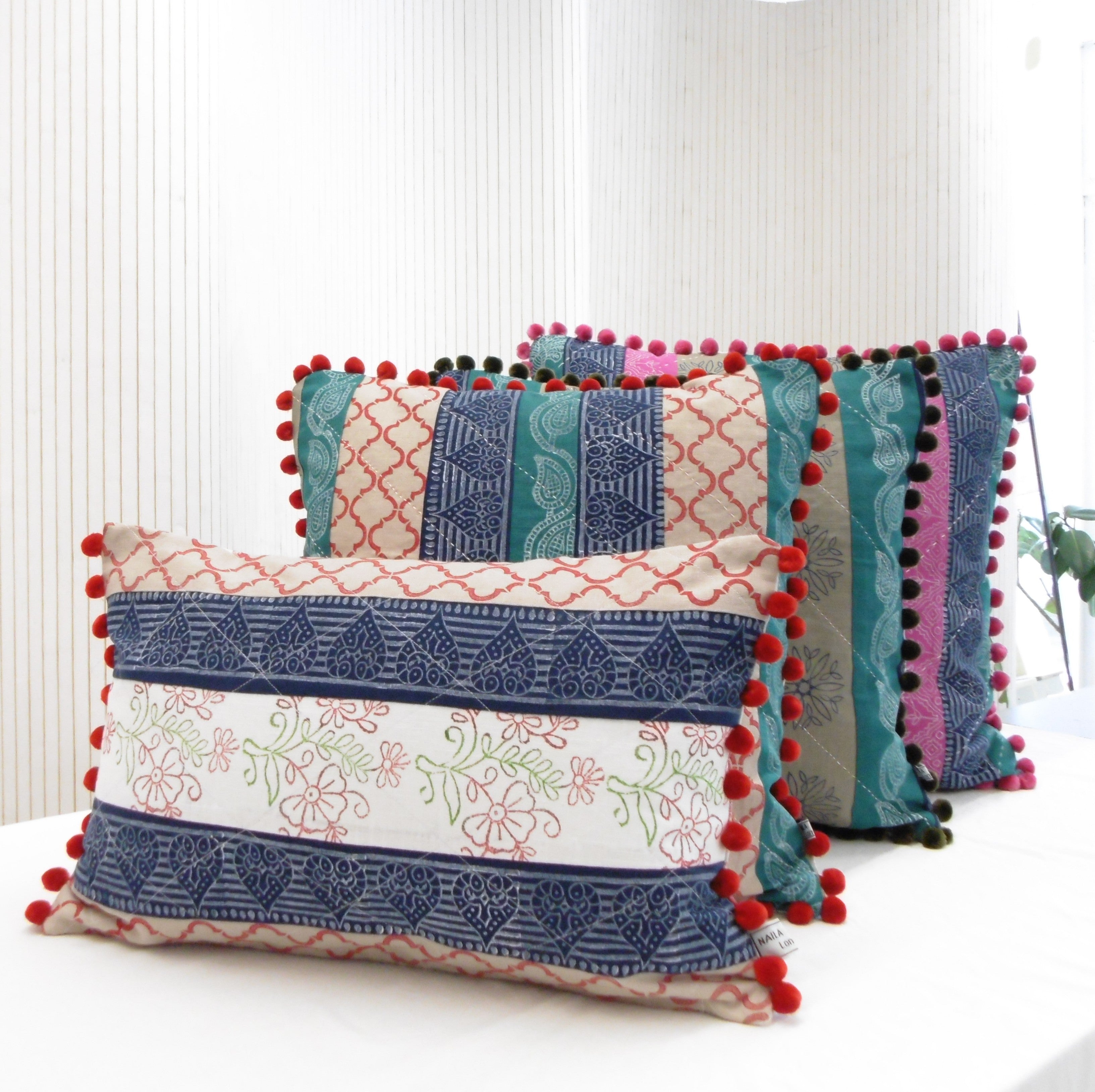 Hand Block Printed Patchwork Cushion – Mela Magic | Handcrafted Artisan Home Décor