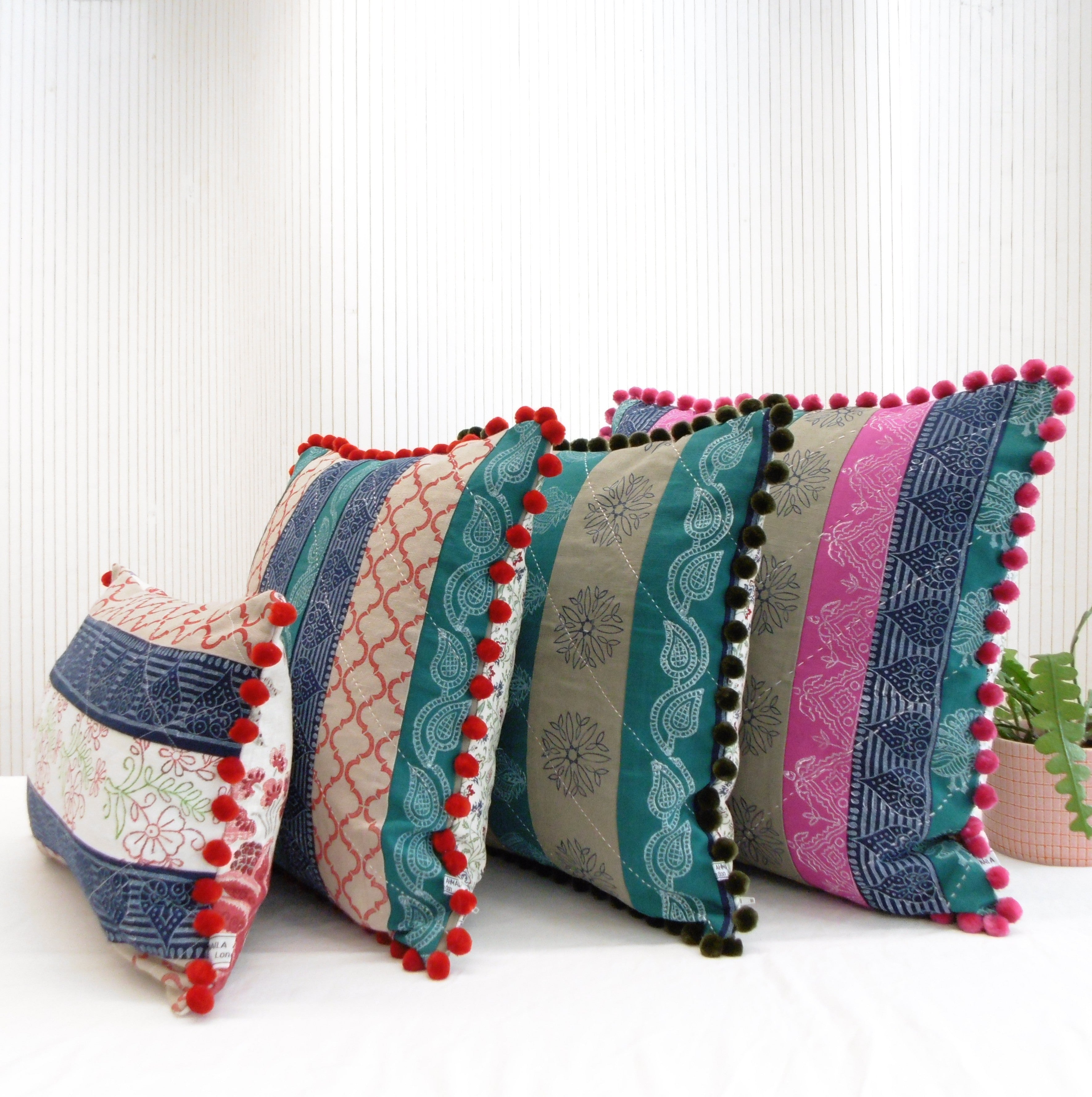 Hand Block Printed Patchwork Cushion – Mela Magic | Handcrafted Artisan Home Décor