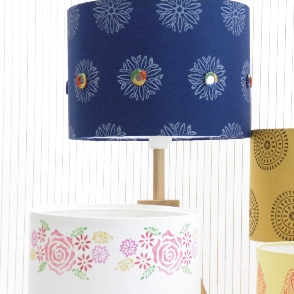 Hand Block Printed Lampshade - Made to Order in Your Choice of Design