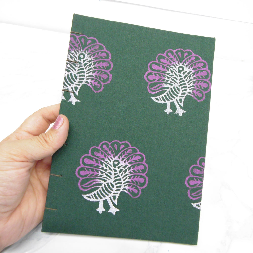 Coptic Hand Block Printed Cloth Cover Notebook | Noor's Notes x Naila Ahmad London