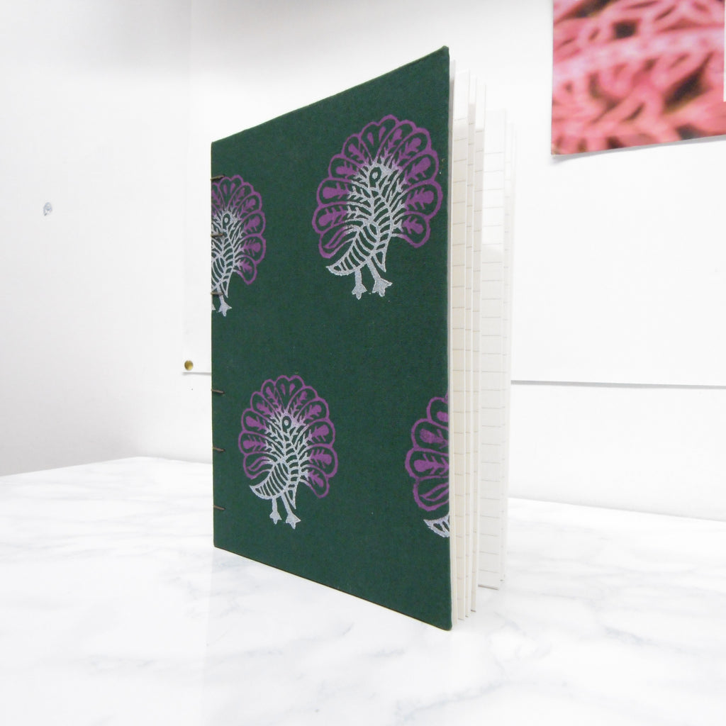 Coptic Hand Block Printed Cloth Cover Notebook | Noor's Notes x Naila Ahmad London