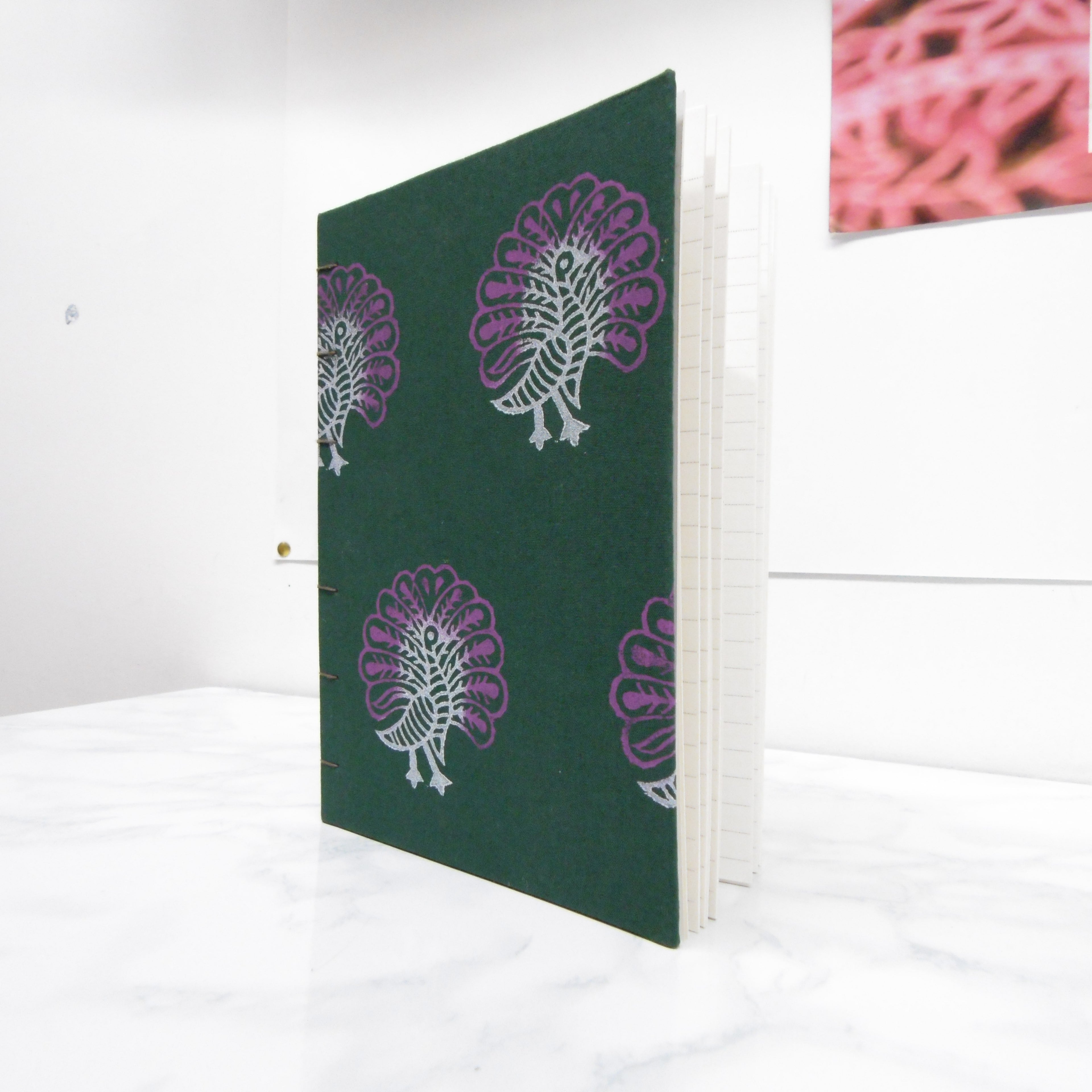 Coptic Hand Block Printed Cloth Cover Notebook | Noor's Notes x Naila Ahmad London