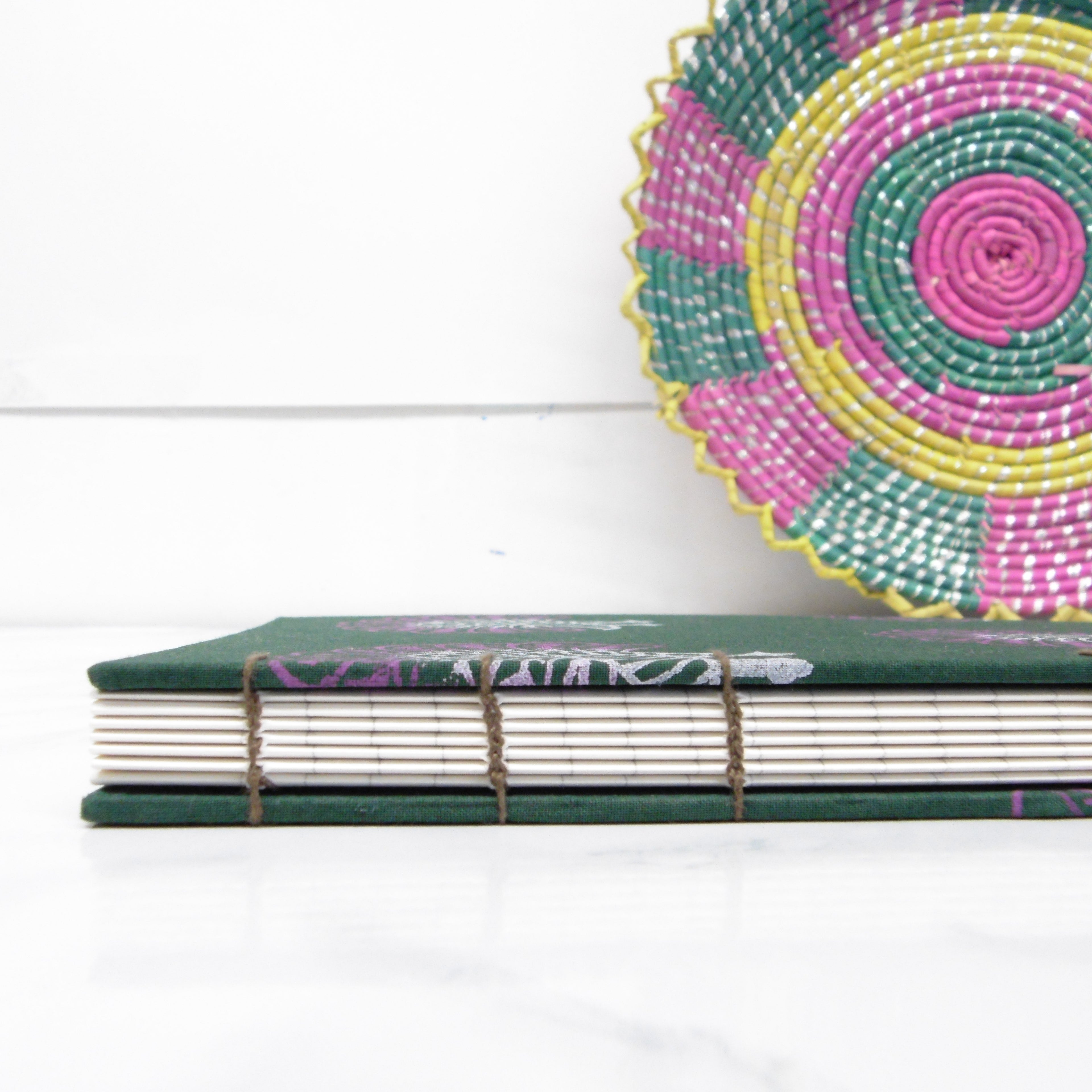 Coptic Hand Block Printed Cloth Cover Notebook | Noor's Notes x Naila Ahmad London