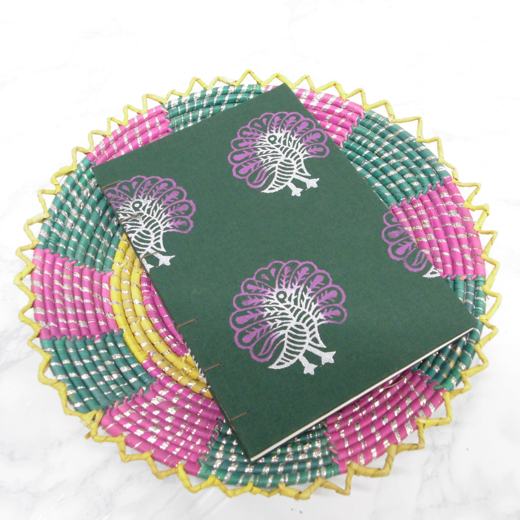 Coptic Hand Block Printed Cloth Cover Notebook | Noor's Notes x Naila Ahmad London