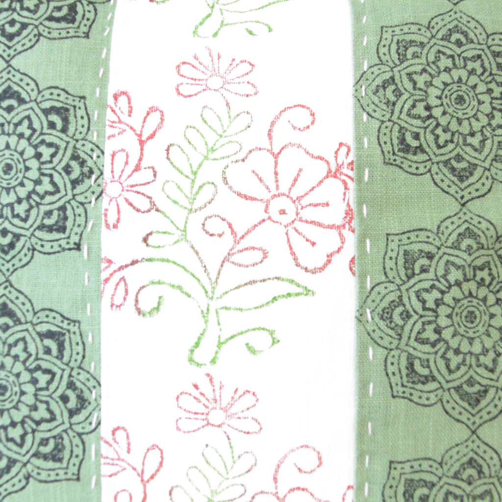 patchwork cushion with top stitching