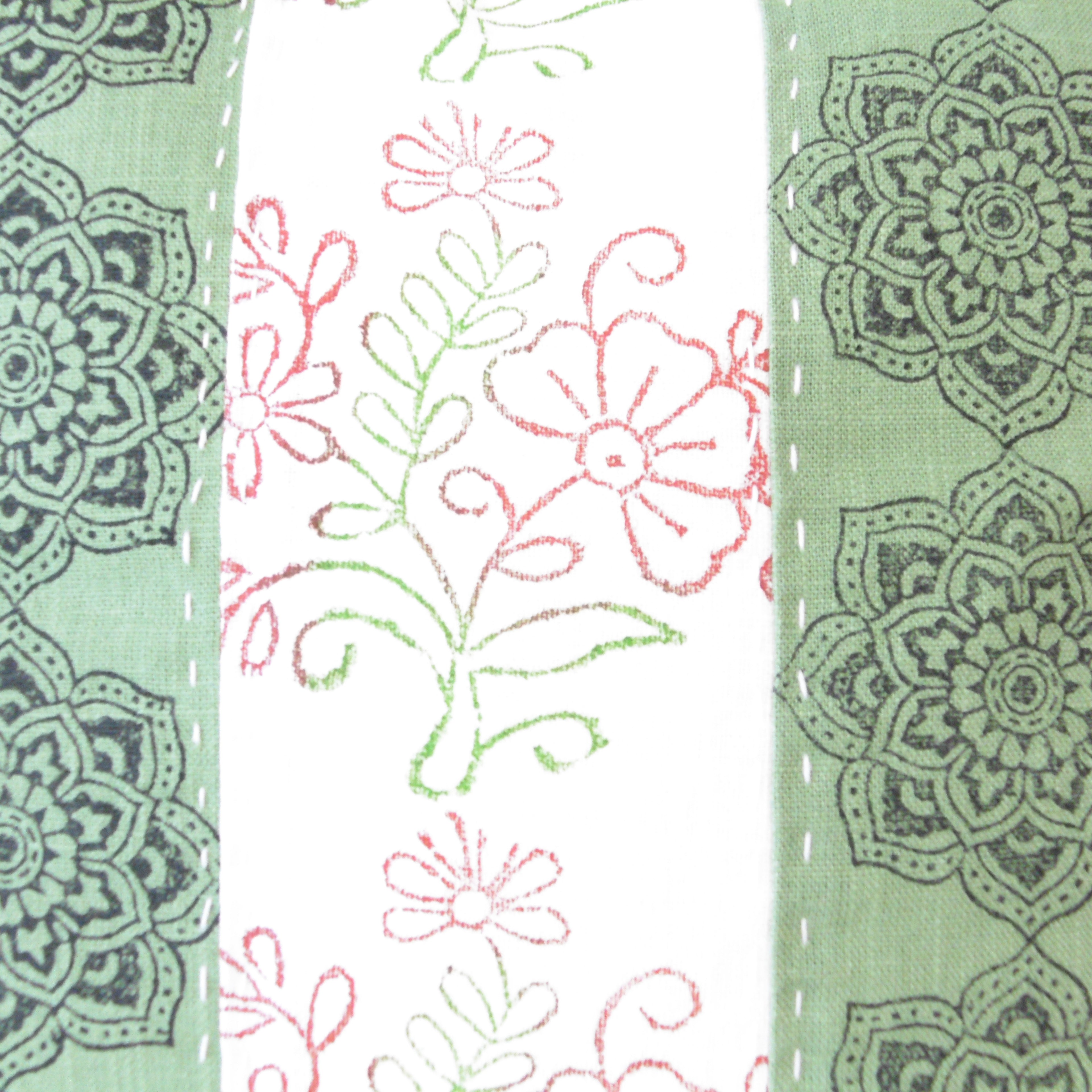 patchwork cushion with top stitching