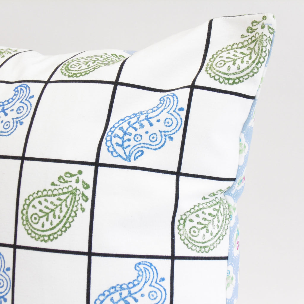 Fabric with paisley pattern on a white background