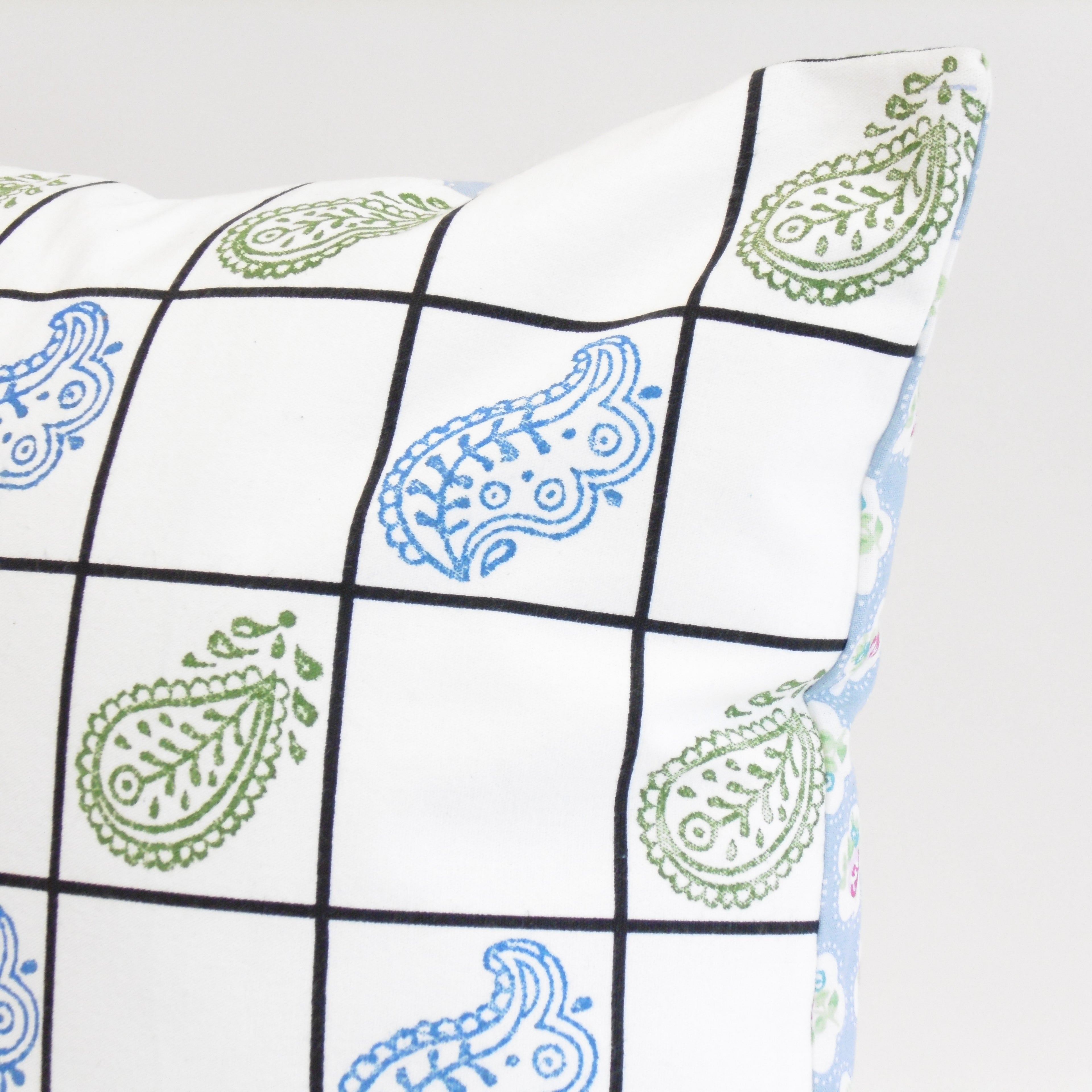 Fabric with paisley pattern on a white background