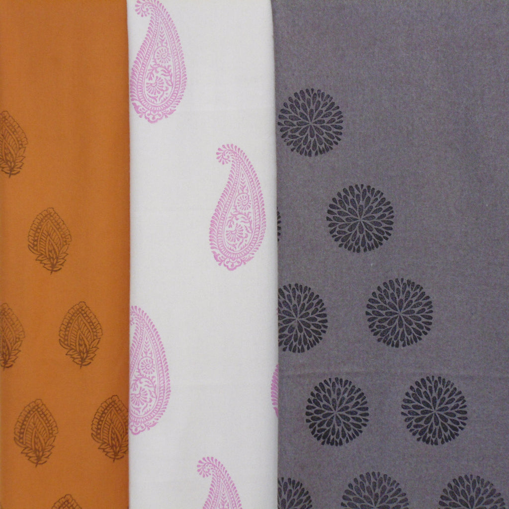block printed shawls in paisley and floral pattern